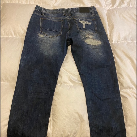 Men’s Distressed Slim Fit Decibel Jeans size 36/32 - Picture 4 of 8